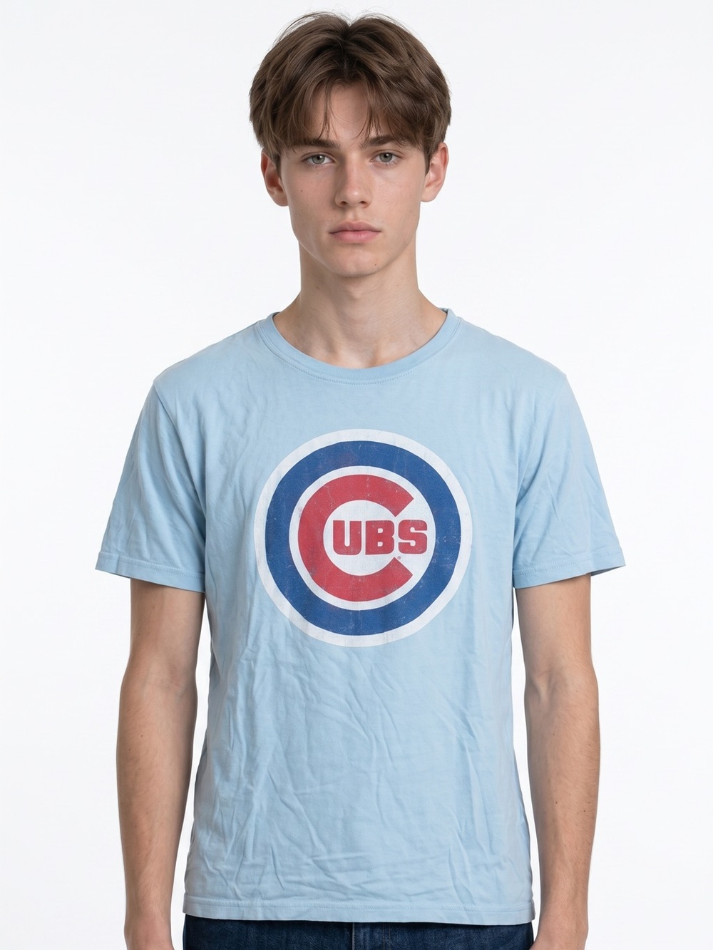 RED JACKET | Chicago Cubs Light Blue Graphic Tee M